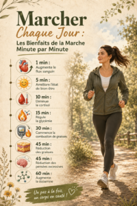 Femme marchant dans un parc, profitant des bienfaits de la marche quotidienne