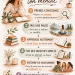 Illustration d'une femme méditant pour débloquer son mental