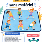 Enfants s'échauffant ensemble dans un jardin