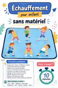 Enfants s'échauffant ensemble dans un jardin