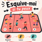 Enfants jouant à Esquive-moi si tu peux dans un parc.