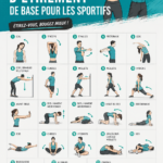 Femme effectuant des étirements en salle de sport, mettant en avant la flexibilité.