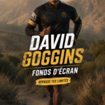 Fond d'écran inspirant de David Goggins avec une citation motivante.