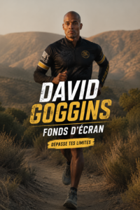Fond d'écran inspirant de David Goggins avec une citation motivante.