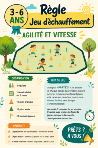 Enfants jouant à des jeux d'échauffement en plein air