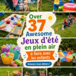 Des enfants jouant ensemble à des jeux d'été en plein air.