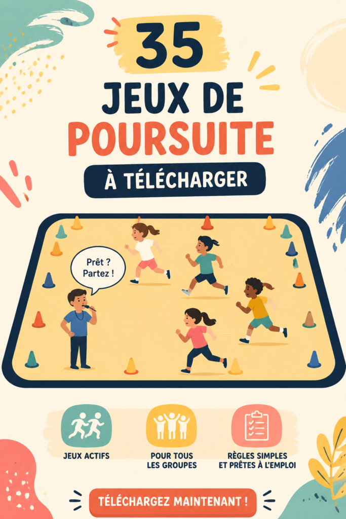 Enfants jouant à des jeux de poursuite en plein air
