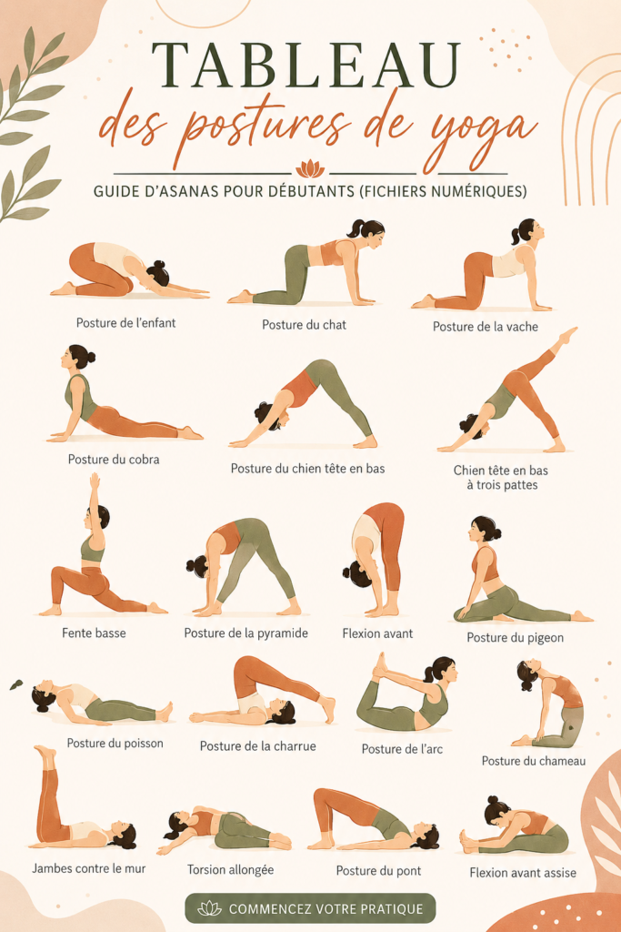 Femme pratiquant une posture de yoga dans un cadre serein