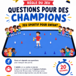 Enfants jouant ensemble à un quiz sportif en plein air