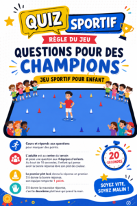Enfants jouant ensemble à un quiz sportif en plein air