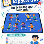 Enfants jouant au jeu de passe à 10 en plein air, riant et s’amusant.