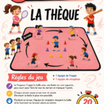 Jeunes enfants jouant au thèque dans un parc, s'amusant ensemble avec le matériel adapté.