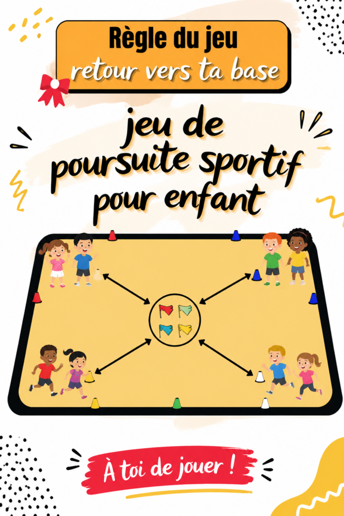 Des enfants en plein jeu de Retour vers ta base en extérieur, courant et riant ensemble.
