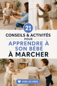 Bébé apprenant à marcher dans un environnement sécurisé