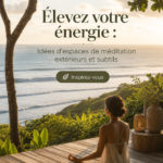 Un coin paisible pour la méditation en plein air, entouré de verdure et de nature.