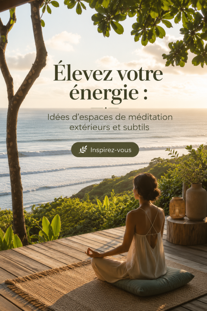 Un coin paisible pour la méditation en plein air, entouré de verdure et de nature.
