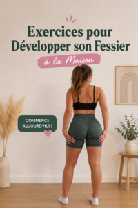 Un féminin utilisant un exercice de squat à domicile pour tonifier le fessier.