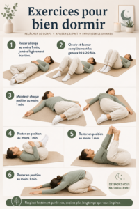 Femme pratiquant des exercices de relaxation pour améliorer son sommeil