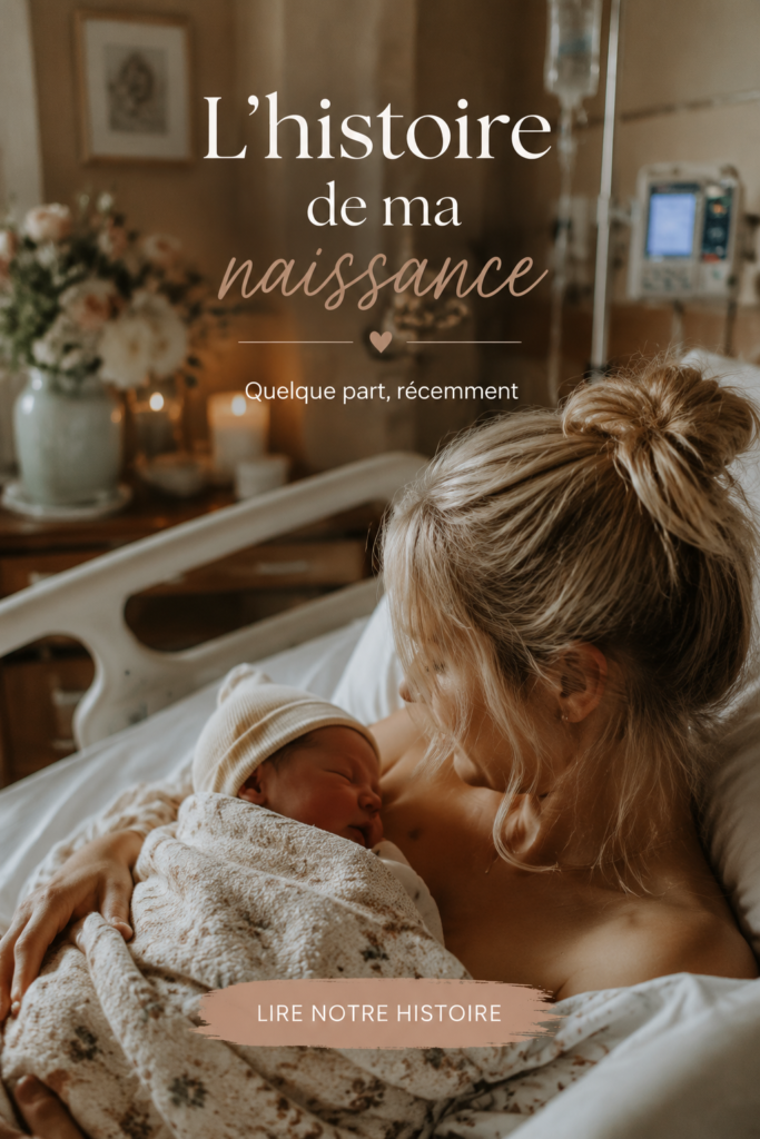 Mila entourée de douceur et d'amour, symbole de la maternité.