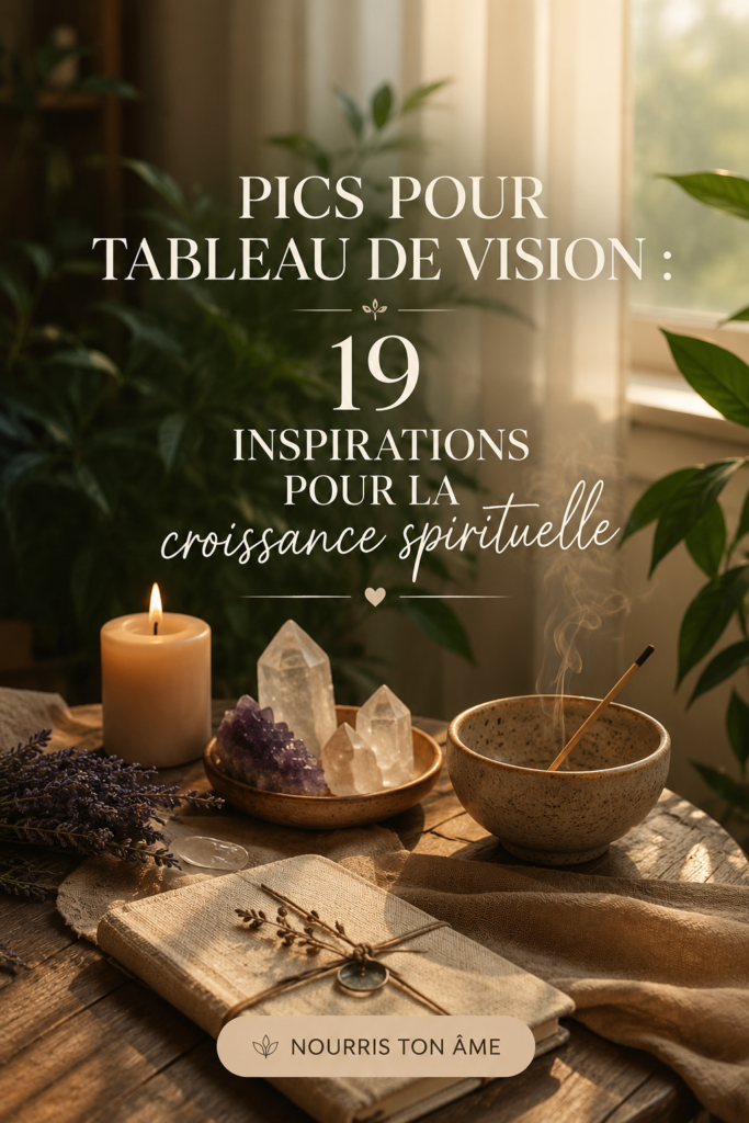 Tableau de vision avec des images inspirantes et spirituelles