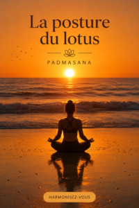 Une femme en lotus pose dans un décor calme et serein, démontrant l'équilibre et la tranquillité.