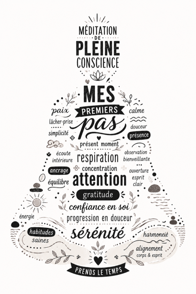 Femme méditant dans un environnement calme, pratique de pleine conscience