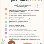 Un enfant assis en méditation, entouré d'un atmosphère calme et apaisante.