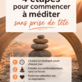 Femme méditant confortablement chez elle, symbole de paix intérieure et de sérénité.