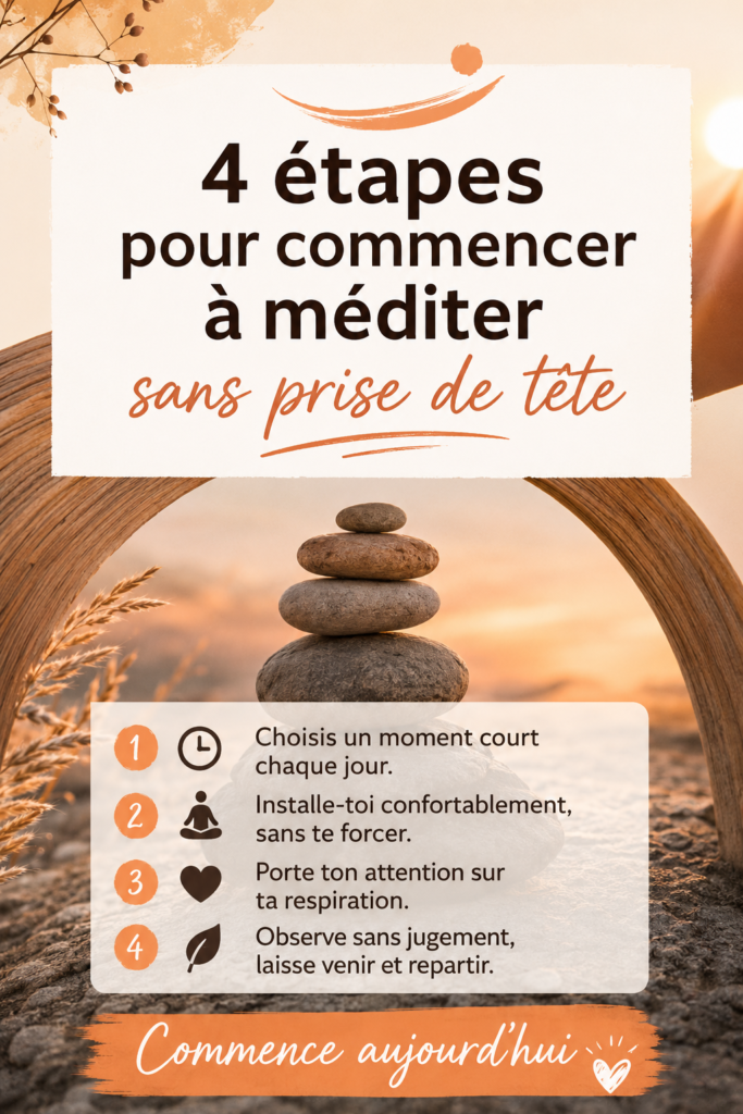 Femme méditant confortablement chez elle, symbole de paix intérieure et de sérénité.