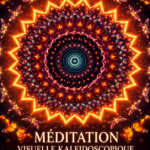Image d'un kaléidoscope lumineux en pleine méditation visuelle