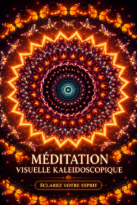 Image d'un kaléidoscope lumineux en pleine méditation visuelle