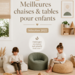 Une belle sélection de chaises et tables adaptées aux enfants dans un espace de jeu coloré.