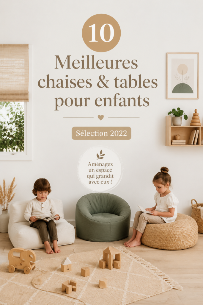 Une belle sélection de chaises et tables adaptées aux enfants dans un espace de jeu coloré.