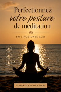 Femme méditant en position assise, posture de méditation confortablement adoptée.
