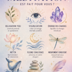 Femme adulte méditant dans un parc paisible, illustrant les bienfaits de la méditation.