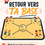 Enfants jouant à 'Retour vers ta base' dans un parc