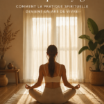 Illustration d'une femme pratiquant le yoga dans un cadre apaisant, symbolisant la yoga aesthetic.