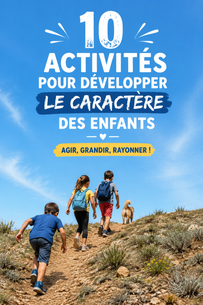 Enfants participant à une activité éducative en extérieur, développant leur caractère ensemble.