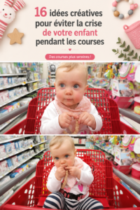 Une mère souriante faisant ses courses avec son enfant heureux.