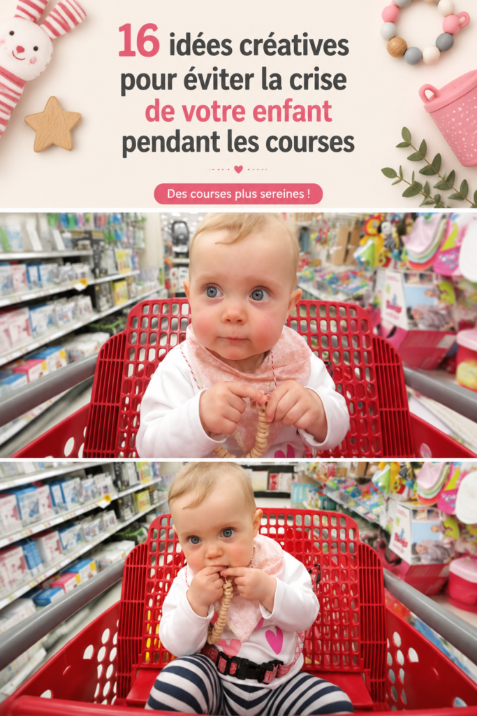 Une mère souriante faisant ses courses avec son enfant heureux.