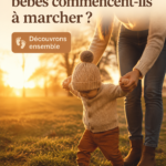 Bébé en train de faire ses premiers pas sur un tapis moelleux