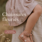 Chaussures fleuries pour filles en magasin, colorées et stylées.