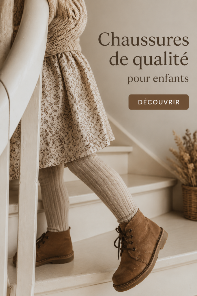 Chaussures de qualité pour enfants, confortables et stylées.