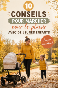 Une mère et ses enfants marchant dans un parc, profitant d'une belle journée en famille.