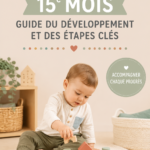 Un bébé de 15 mois souriant jouant avec des jouets éducatifs