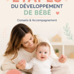 Image d'un bébé jouant avec des jouets éducatifs pour stimuler son développement.