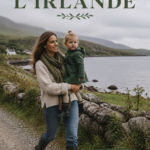 Un ensemble de vêtements inspirés par l'Irlande avec des motifs celtiques et des couleurs naturelles