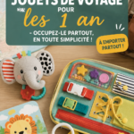 Une sélection de jouets colorés pour bébés en voyage, adaptés aux tout-petits.