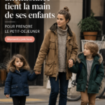 Keri Russell souriante avec ses enfants lors d'une sortie pour le petit déjeuner