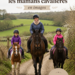 Mamans cavalières célébrées à la fête des mères entourées de leurs chevaux